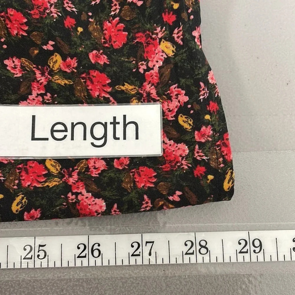 Something Navy Blouse Button Up Shirt Long Sleeve Red Pink Floral Size Large - Picture 11 of 14